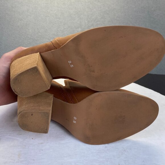 Jeffrey Campbell Rosalee Bootie Tan Stacked Block Heel Size 8.5,Ankle Shoes - Picture 3 of 15